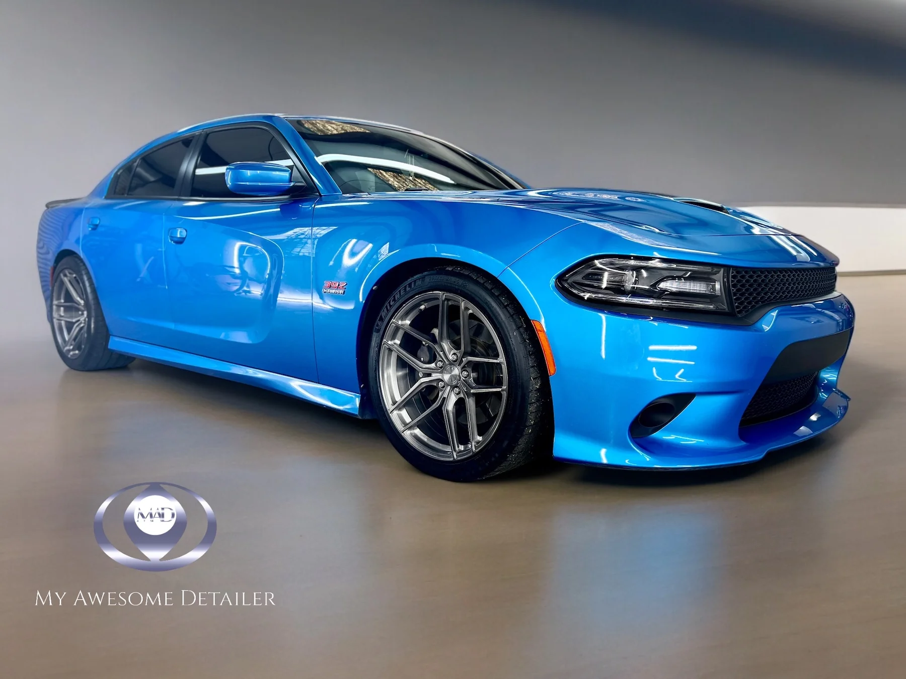 Blue Charger SRT detailed