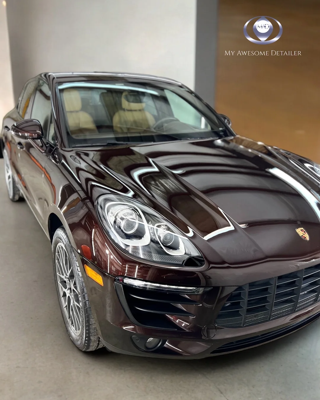 Brown Porsche Macan ceramic coated