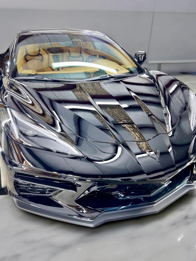 Black Corvette C8 ceramic coating