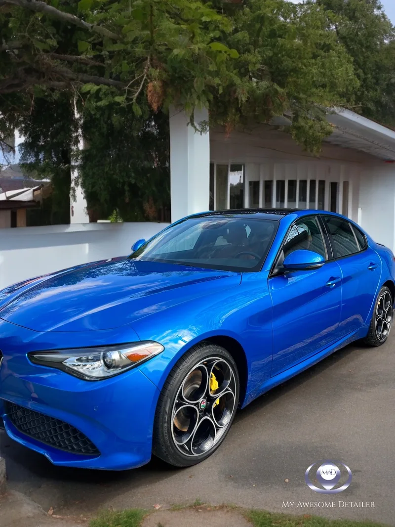Blue Alfa Giulia window tint