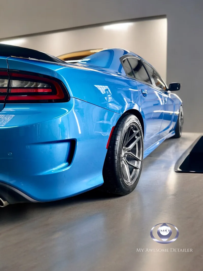 Blue Charger SRT rear low